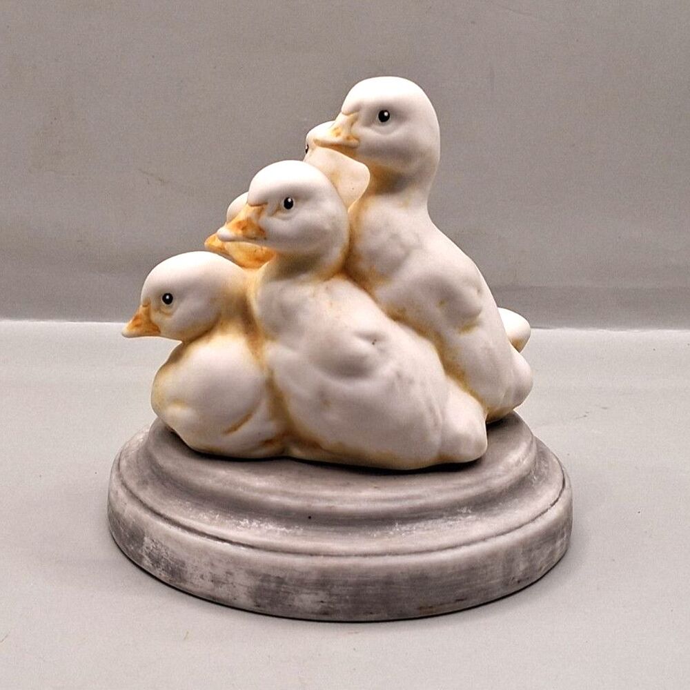 Vintage Ducklings Baby Duck Figurine Sculpture Easter Made in The USA Porcelain
